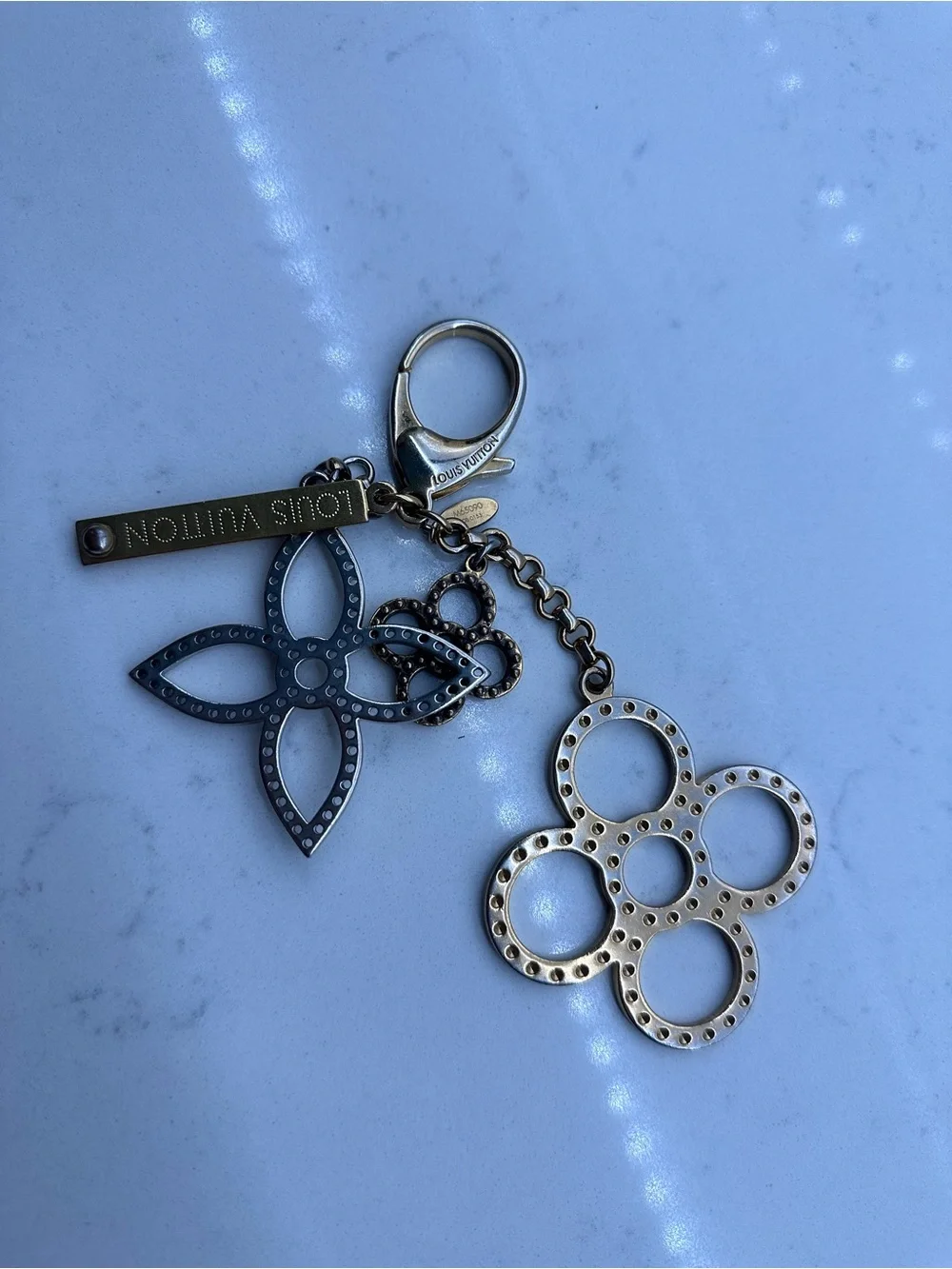 LOUIS VUITTON Goldtone Tapage key holder and bag charm